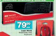Logic World Multimedia USB Keyboard-Each