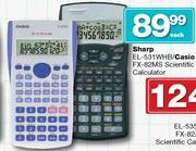 Sharp EL-531 WHB/Casio FX-82MS Scientific Calculator-Each