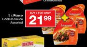 3 X Royco Cook-In-Sauce Assorted