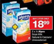 Soya Milk Natural & Calcium/Unsweetened-2x1Ltr
