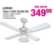 Logik 1 Light Ceiling Fan-105cm
