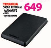 Toshiba External Hard Drive-500GB