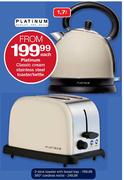 Platinum Classic Cream Stainless Steel Toaster/Kettle Each
