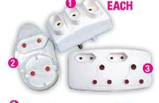 Simple Choice 4 Way 2 X 6A, 2 X 16A Adapter-Each