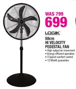 Logik Hi Velocity Pedestal Fan-50cm