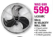 Logik Hi-Velocity Wall Fan-50cm
