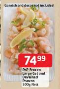 PnP Frozen Large Cut And Develned Prawns-500g Nett