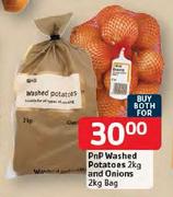 PnP Washed Potatoes-2Kg And Onions-2 Kg Bag
