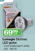 Lumaglo Dichroic LED Globe Cool/Warm White MR16-4W Each