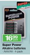 Super Power Alkaline Batteries AAA/AA-4's Pack