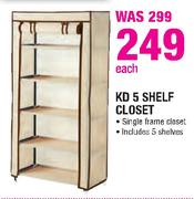 KD 5 Shelf Closet-Each
