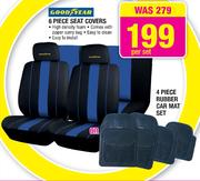 Good Year 6 Piece Seat Covers Or 4 Piece Rubber Car Mat Set-Each