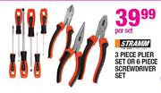 Stramm 3 Piece Plier Set Or 6 Piece Screwdriver Set-Per Set