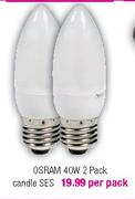 Osram 40W Candle SES-2 Pack