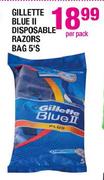 Gillette Blue II Disposable Razors Bag-5's-Per Pack