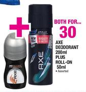 Axe Deodorant-200ml Plus Roll-On-50ml