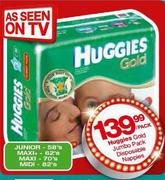 Huggies Gold Jumbo Pack Disposable Nappies Maxi-70's Per Pack
