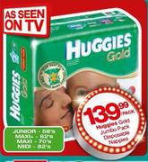 Huggies Gold Jumbo Pack Disposable Nappies Maxi+-62's Per Pack