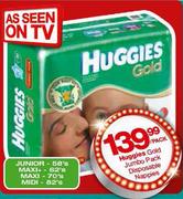 Huggies Gold Jumbo Pack Disposable Nappies Midi-82's Per Pack