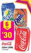 Coca Cola Cans Assorted-6x330ml