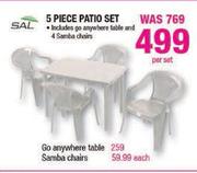 Sal 5 Piece Patio Set-Per Set