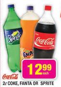 Coca-Cola Coke, Fanta Or Sprite-2Ltr Each