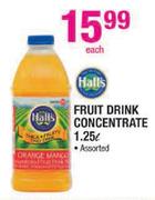 Hall's Fruit Drink Concentrate-1.25Ltr Each