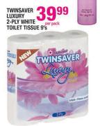 Twinsaver Luxury 2-Ply White Toilet Tissue-9's Per Pack