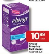 Always Everyday Pantyliners 20s-Each