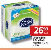Lil-Lets Slim & Dry Pads 14s, 16s Or 20s-Each