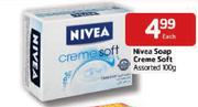 Nivea Soap Creme Soft Assorted - 100g Each