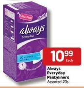 Always-Everyday Pantyliners Assorted-20's Each