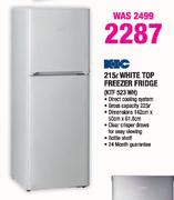 KIC White Top Freezer Fridge-215Ltr(KTF 523 WH)
