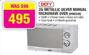 Defy Metallic Silver Manual Microwave Oven-20Ltr(DMO349)