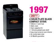 Defy 4 Solid Plate Black Compact Stove