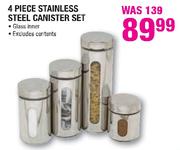 4 Piece Stainless Steel Canister Set