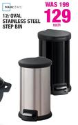 Mainstays 12L Oval Stainless Steel Step Bin-Each