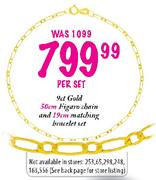 9ct Gold Matching Bracelet Set-19cm