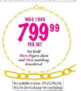 9ct Gold Figaro Chain-50cm Per set