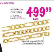 9ct Gold Figaro Chain-45cm Each