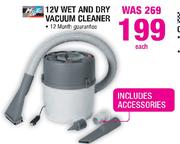 12V Wet And Dry Vacuum Cleaner-Each