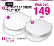 Always Home 18" White Or Stripe Toilet Seat-Each