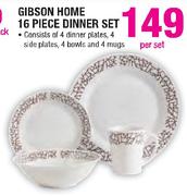 Gibson Home Dinner Set-16 Piece Per Set