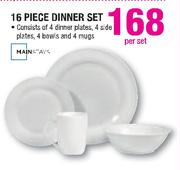 Mainstays Dinner Set-16 Piece Per Set