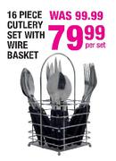 Cutlery Set With Wire Basket-16 Piece Per Set