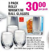 Rolly Whisky/Hi Ball Glasses-3 Per Pack
