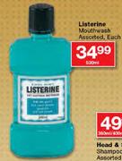 Listerline Mouthwash Assorted-500ml Each