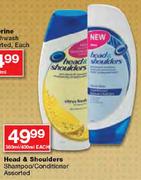 Head & Shoulders Shampoo/Conditioner Assorted-380ml/400ml Each