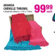 Aranda Chenille Throws-130 X 175cm Each