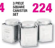 3 Piece Square Canister Set